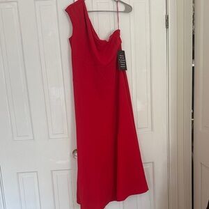 Tuckernuck X India Hicks XXL Red One-Shoulder Dress